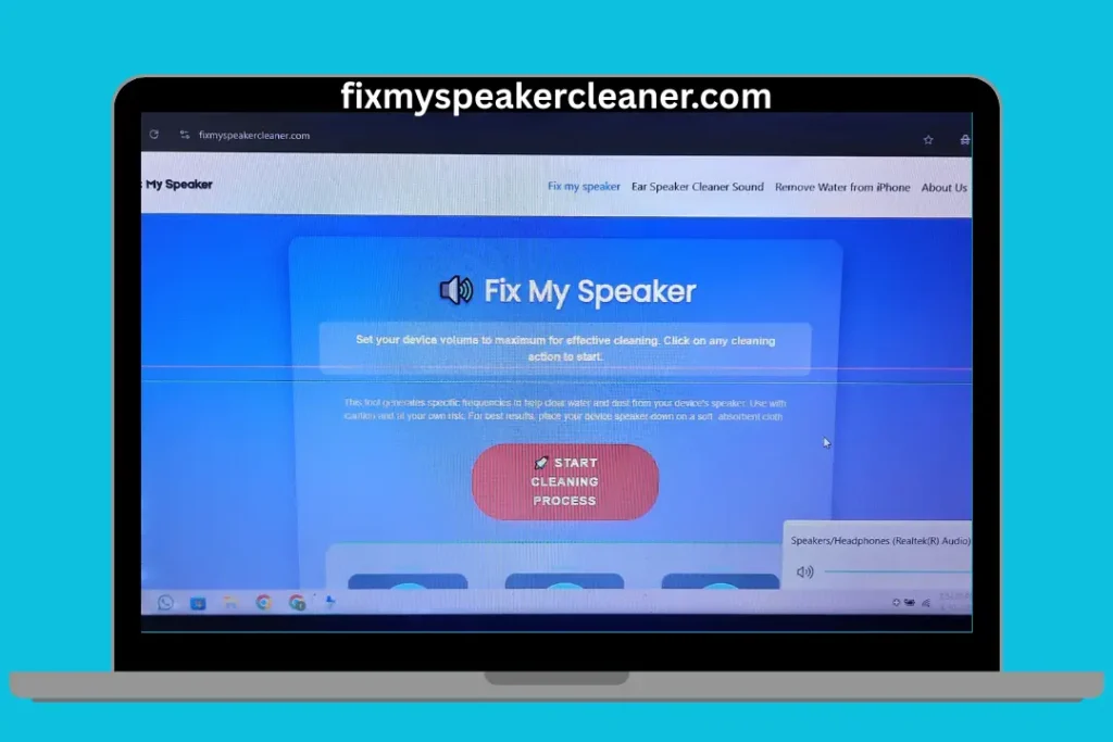 Laptop Speaker Cleaner | Instantly Fix Muffled or Dusty Sound 2 Laptop speaker cleaner guide – set your device volume to 100% for maximum sound wave cleaning effect.