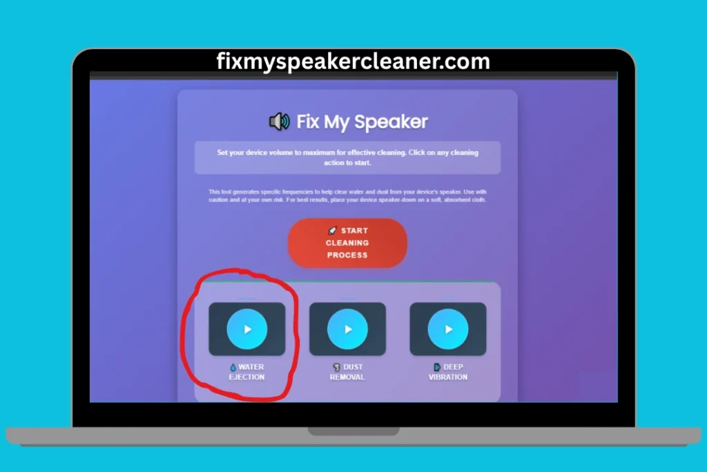 Laptop Speaker Cleaner | Instantly Fix Muffled or Dusty Sound 3 Laptop speaker cleaner water ejection mode – high-frequency sound to push out dust, dirt, and debris from speaker grills