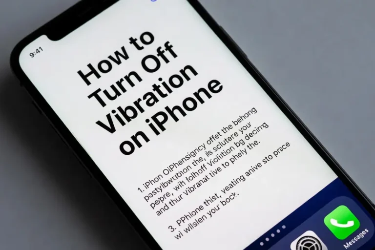 How to Turn Off Vibration on iPhone