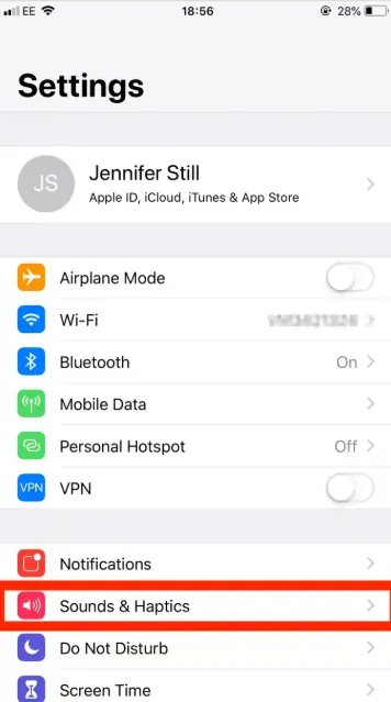 iphone setting