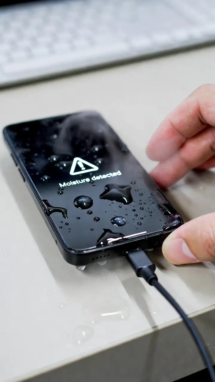 drying water from phone charging port