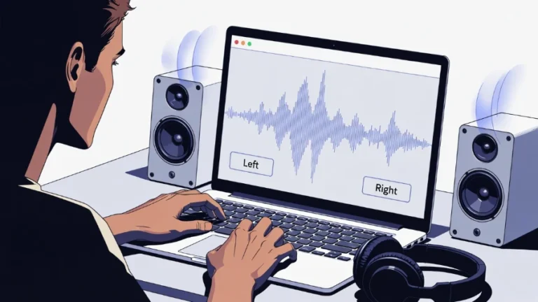 online speaker sound test tool checking left and right stereo speakers on laptop