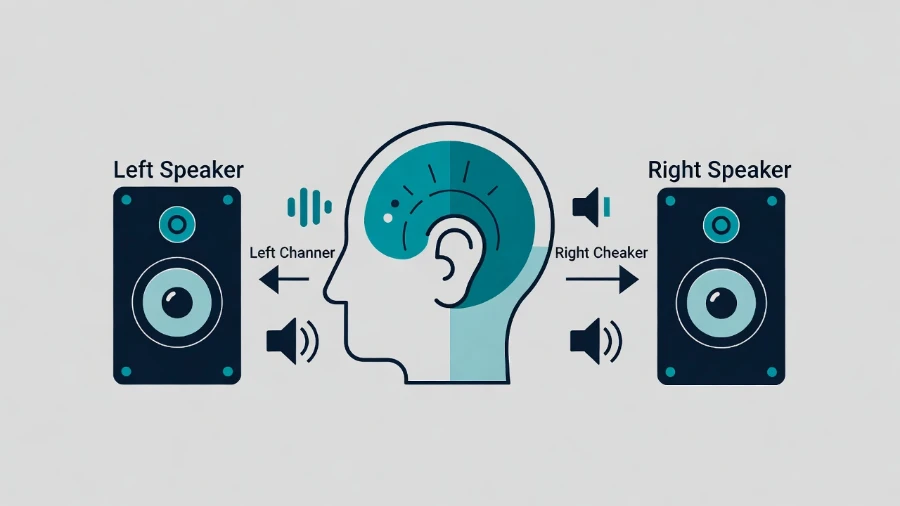 diagram showing left and right stereo speaker audio channels