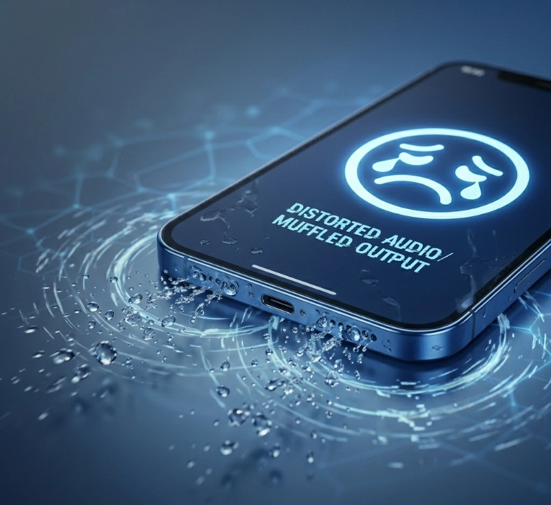 muffled phone speaker caused by water damage