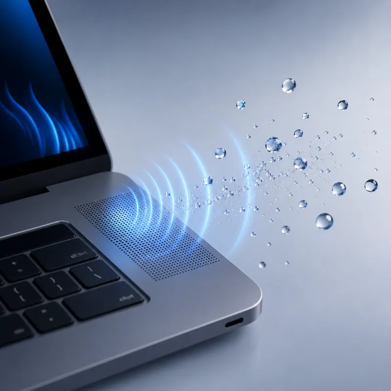 Laptop Speaker Cleaner: Fix Muffled Sound and Remove Dust or Water 3 Laptop speaker ejecting water using sound vibrations